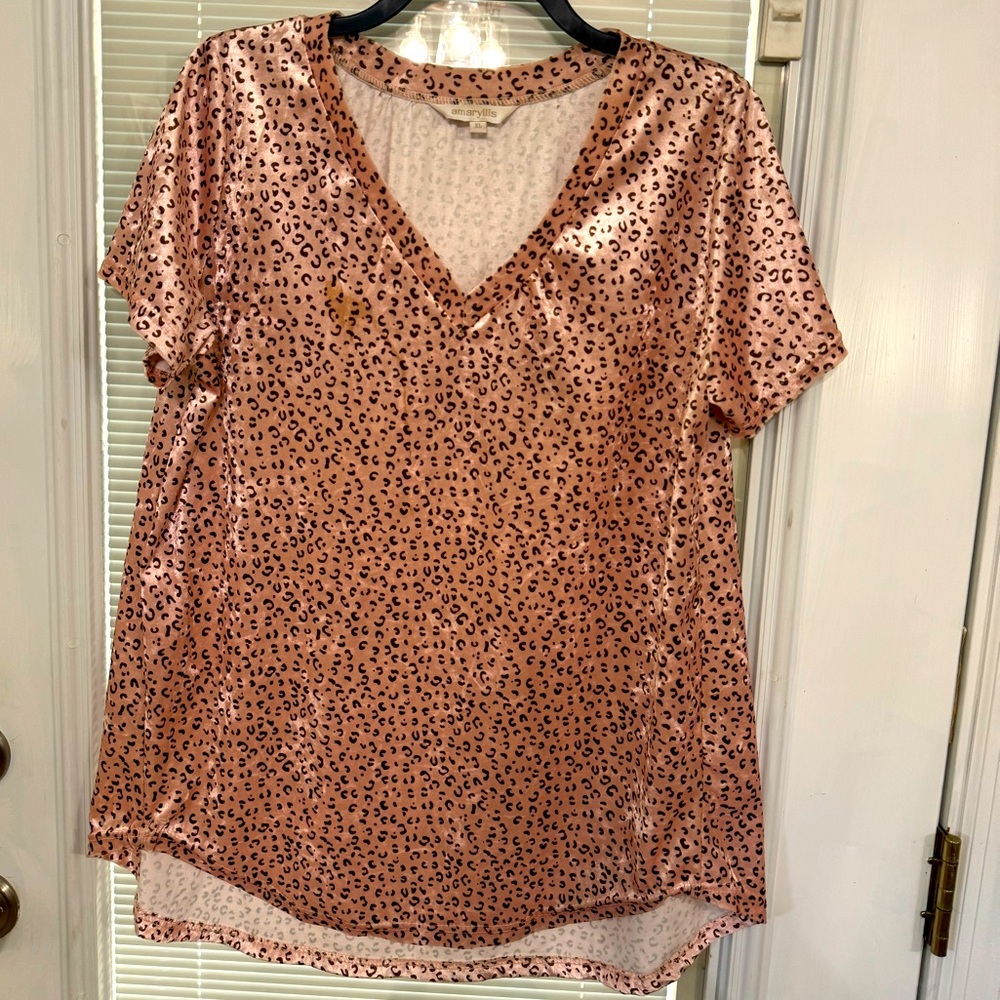 Light pink velvet top.